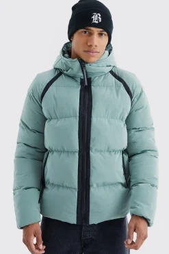 boohooMAN Crinkle Hooded Puffer | UK| Coats & Jackets