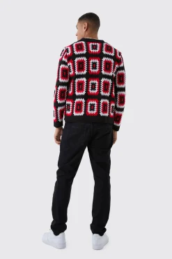 boohooMAN Crochet Long Sleeve Knitted Overshirt | UK| Shirts|Knitwear