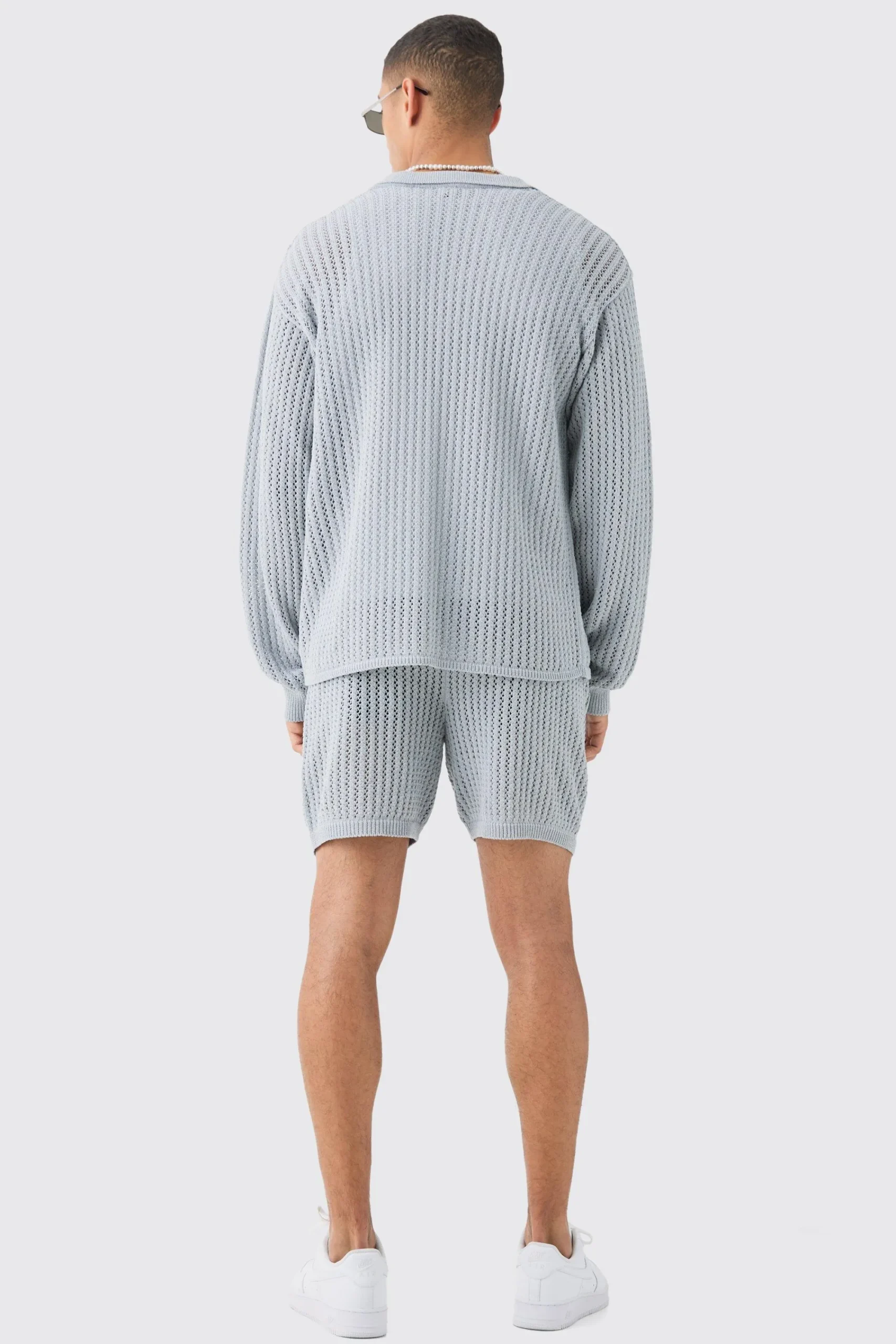 boohooMAN Crochet Open Knit Mid Length Shorts In | UK| Shorts|Tracksuits