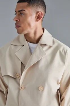 boohooMAN Cropped Double Breasted Trench Coat | UK| Coats & Jackets