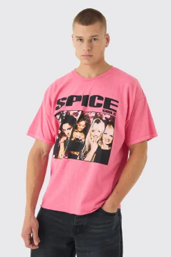Cropped Spice Girls Wash License Print T-Shirt | UK^boohooMAN Clearance