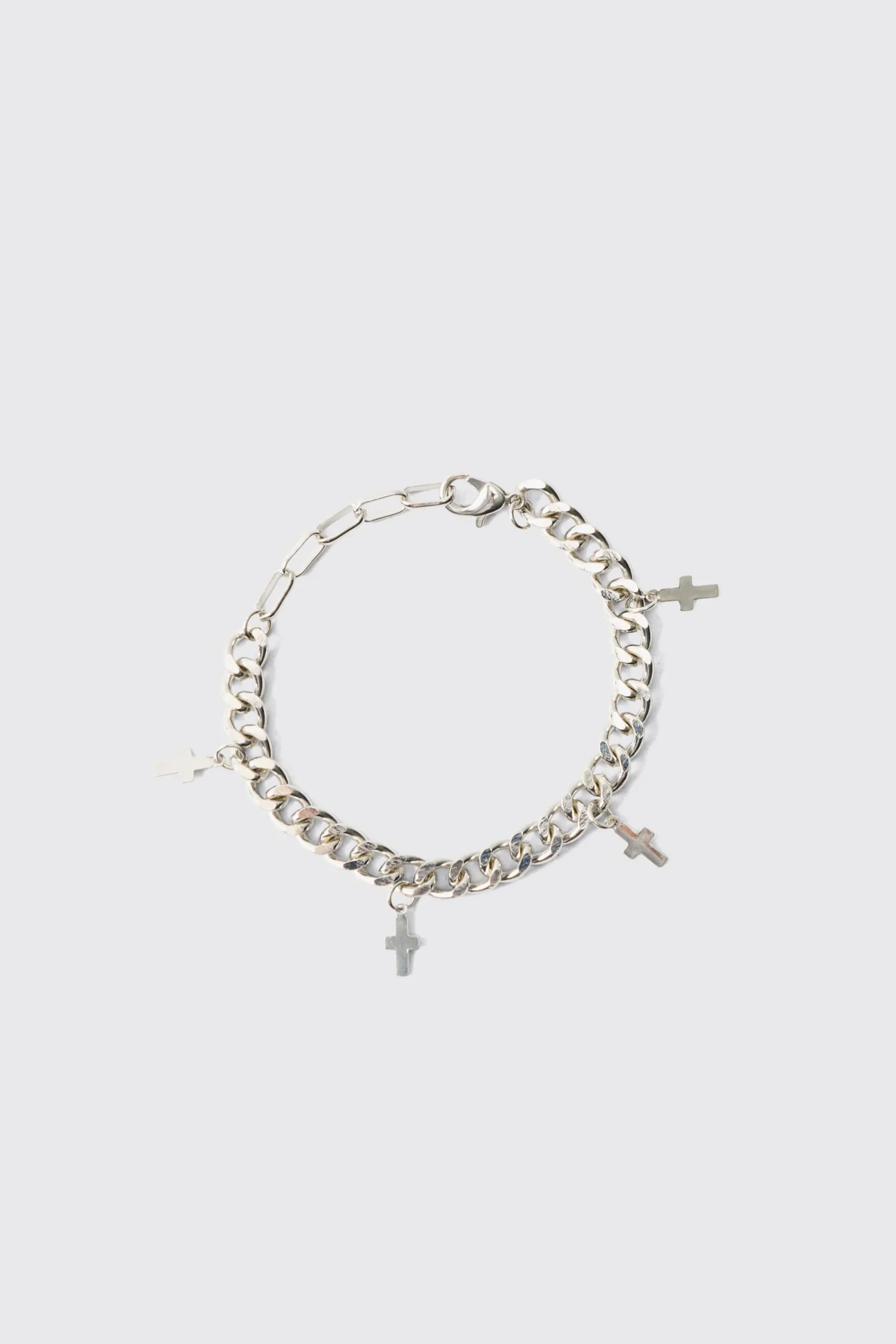 boohooMAN Cross Charm Bracelet In | UK| Jewellery & Watches
