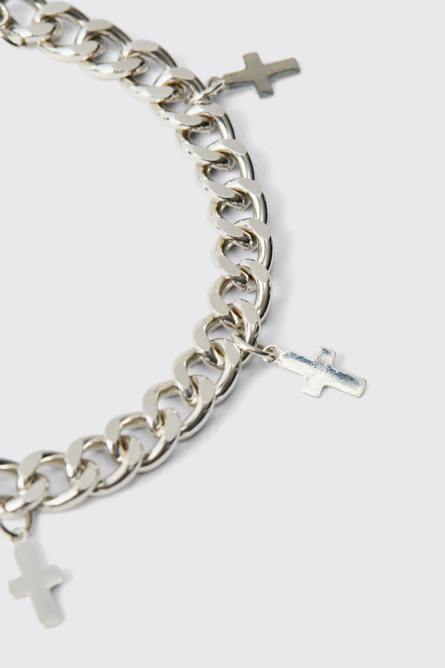 boohooMAN Cross Charm Bracelet In | UK| Jewellery & Watches