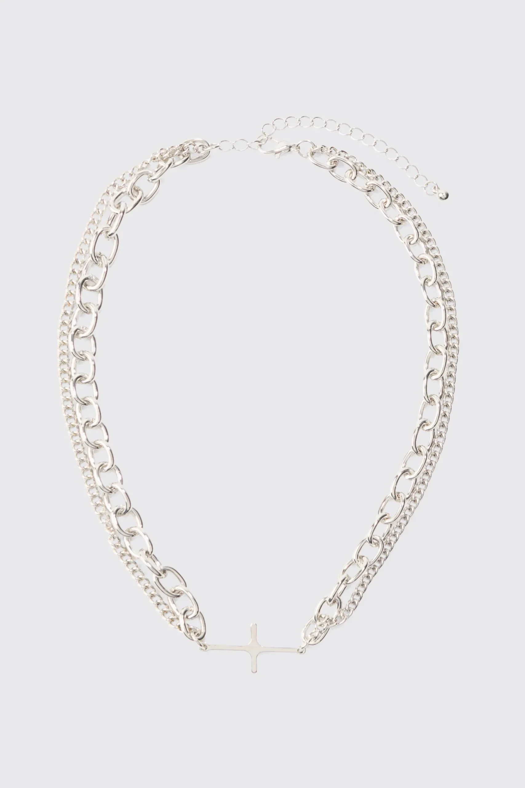 boohooMAN Cross Pendant Chunky Chain Bracelet In | UK| Jewellery & Watches
