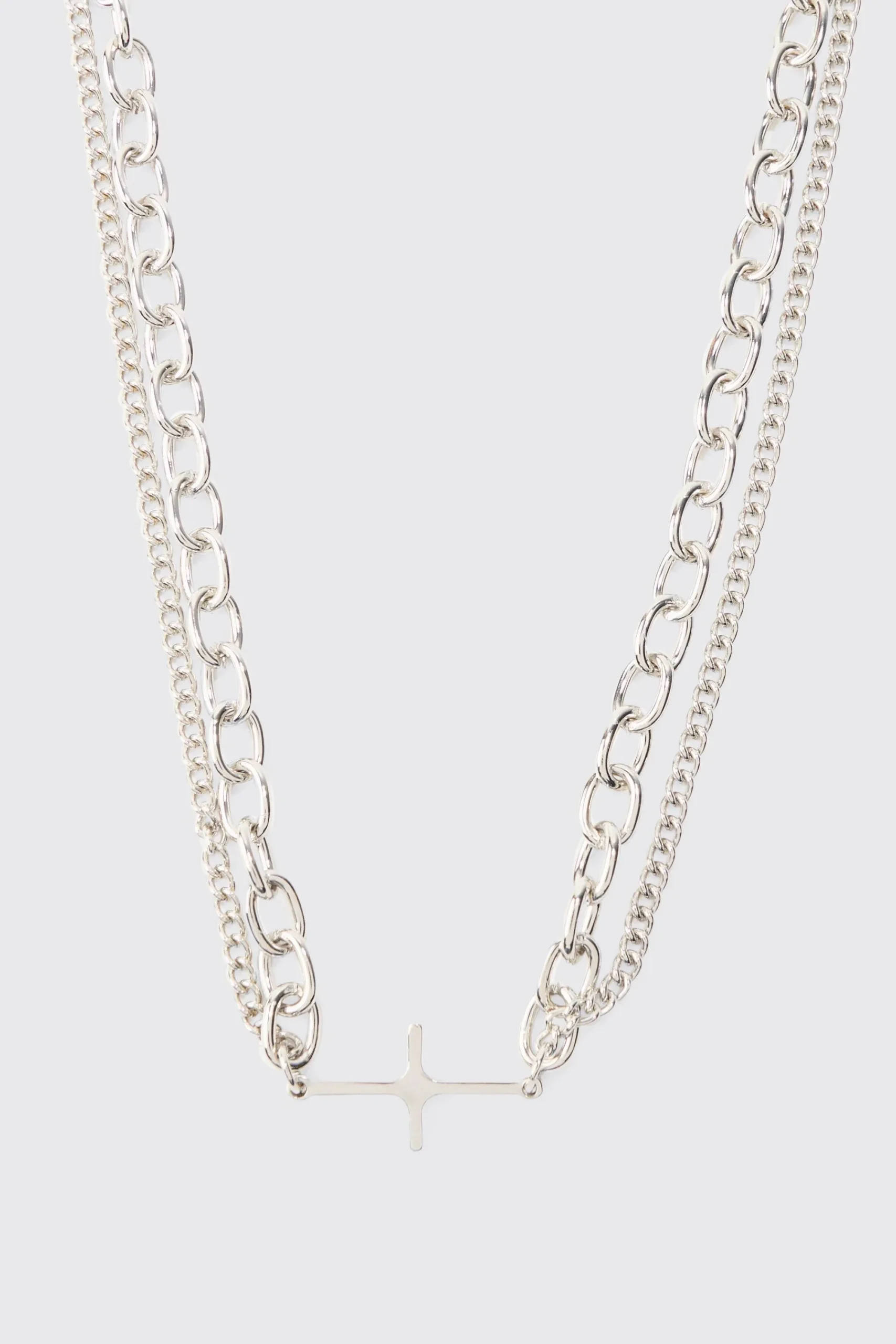 boohooMAN Cross Pendant Chunky Chain Bracelet In | UK| Jewellery & Watches
