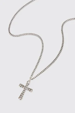 boohooMAN Cross Pendant Necklace | UK| Jewellery & Watches