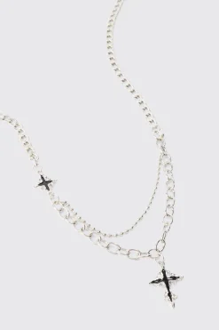 boohooMAN Cross Pendant Necklace | UK| Jewellery & Watches