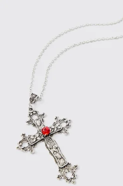 boohooMAN Cross Pendant Necklace In | UK| Jewellery & Watches
