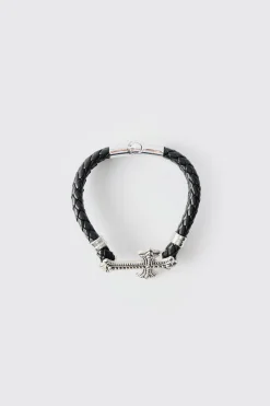 boohooMAN Cross Rope Bracelet | UK| Jewellery & Watches