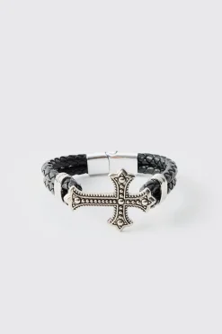 boohooMAN Cross Rope Bracelet | UK| Jewellery & Watches