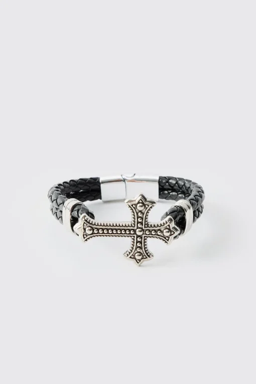 boohooMAN Cross Rope Bracelet | UK| Jewellery & Watches