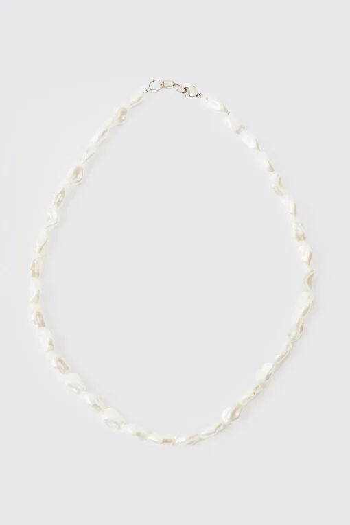 boohooMAN Crushed Pearl Effect Necklace | UK| Jewellery & Watches