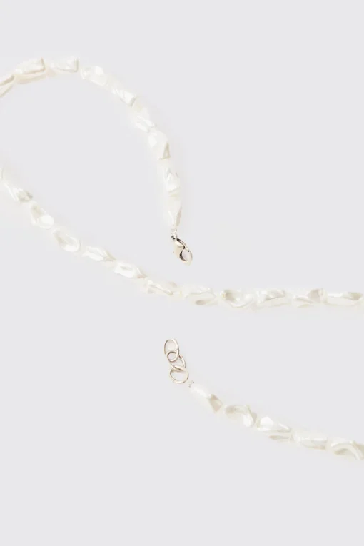 boohooMAN Crushed Pearl Effect Necklace | UK| Jewellery & Watches