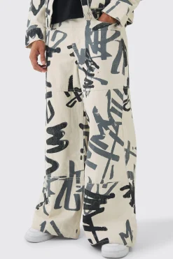 boohooMAN Denim Graffiti Laser Print Set | UK| Sets & Co-Ords