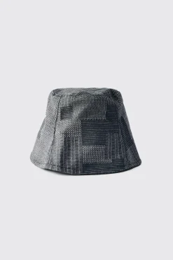 boohooMAN Denim Patchwork Bucket Hat | UK| Hats & Caps