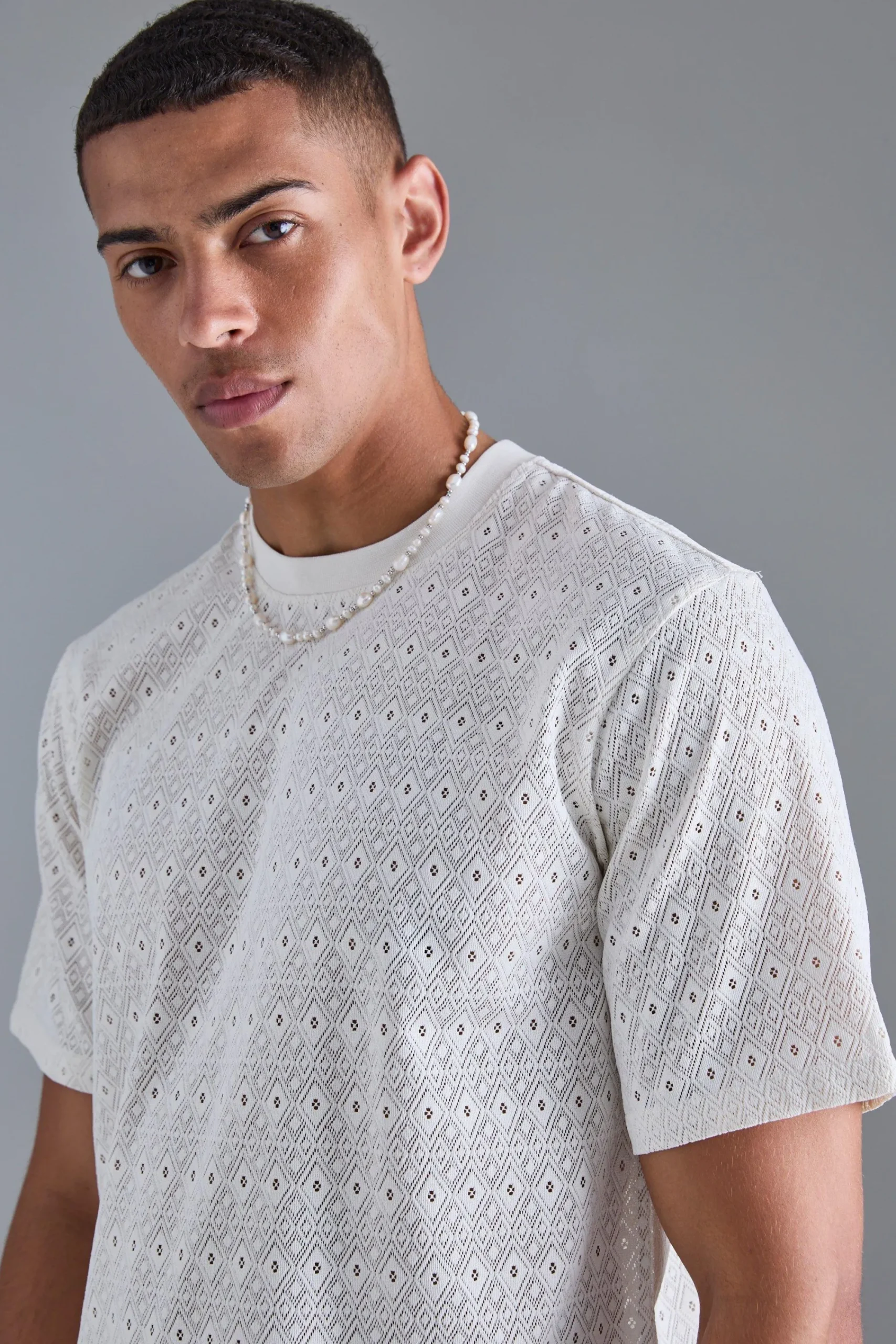 Diamond Crochet T-shirt | UK^boohooMAN Best