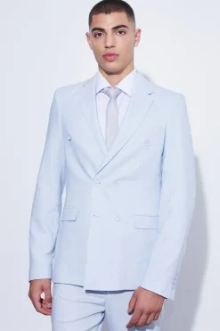 boohooMAN Double Breasted Slim Textured Suit Jacket | UK| Suits & Tailoring
