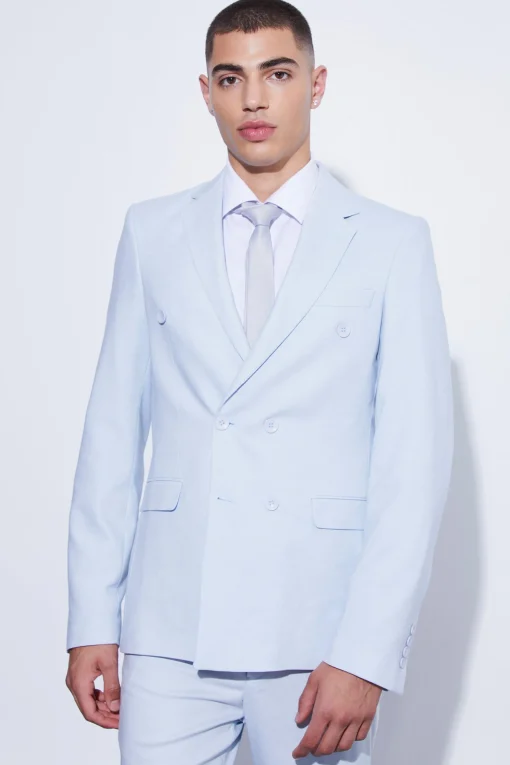 boohooMAN Double Breasted Slim Textured Suit Jacket | UK| Suits & Tailoring