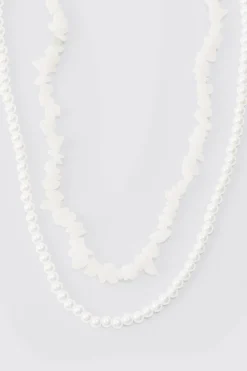 boohooMAN Double Layer Beaded Necklace In | UK| Jewellery & Watches