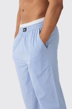boohooMAN Double Waistband Woven Stripe Lounge Bottoms | UK| Loungewear|Joggers