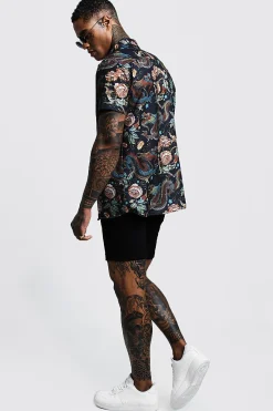 boohooMAN Dragon Print Short Sleeve Shirt | UK| Shirts
