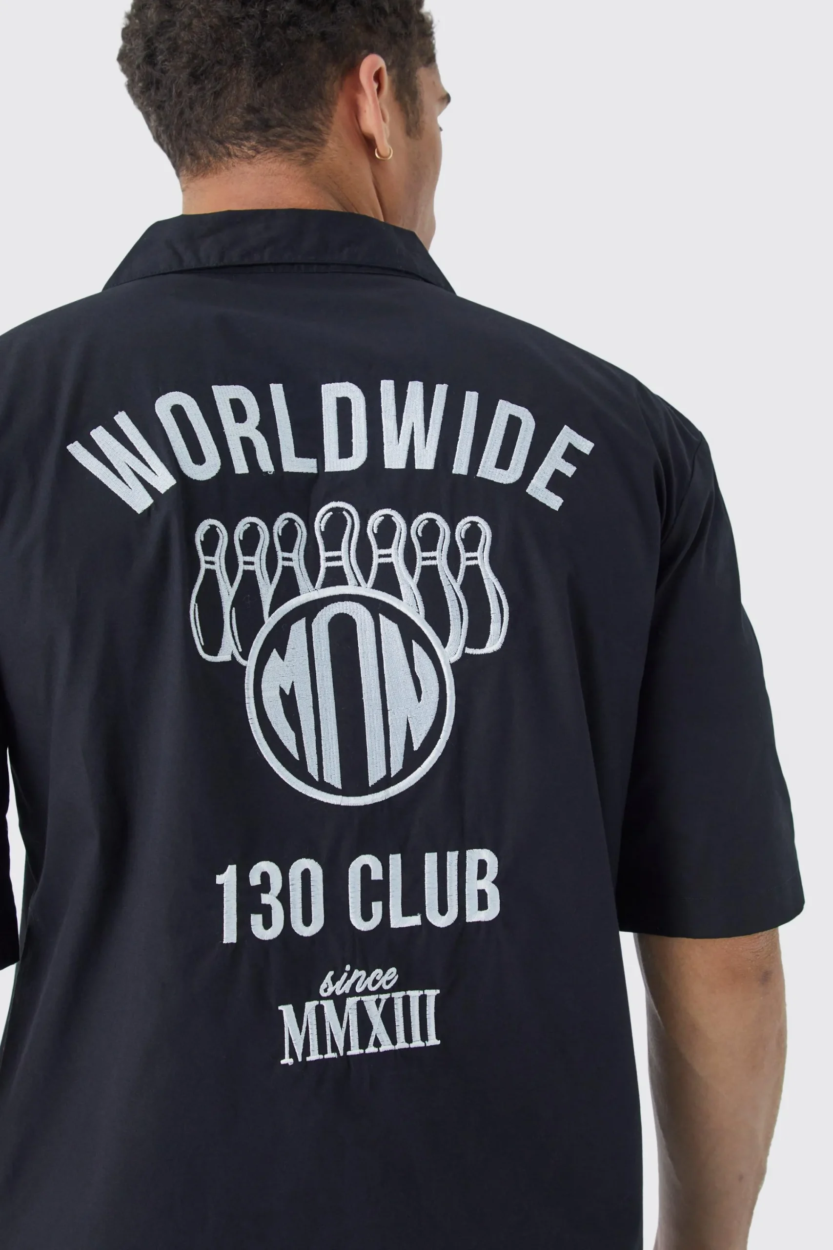 boohooMAN Dropped Revere Poplin Worldwide Club Shirt | UK| Shirts