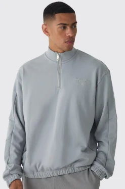 boohooMAN EDITION Oversized Boxy Heavyweight Funnel Neck Sweatshirt | UK| Hoodies & Sweatshirts