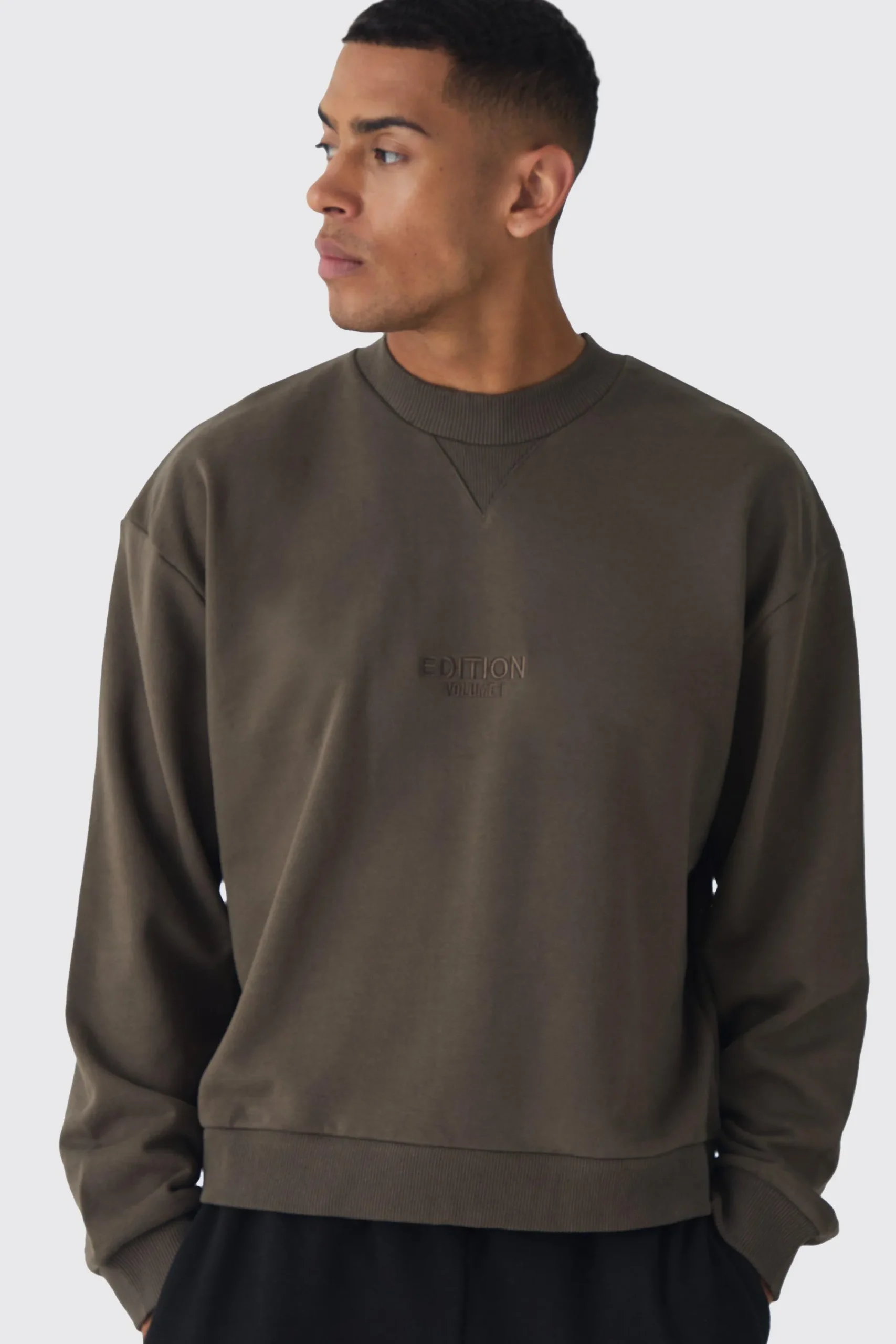 boohooMAN EDITION Oversized Extended Neck Heavyweight Sweatshirt | UK| Hoodies & Sweatshirts