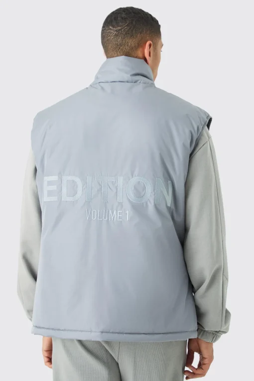boohooMAN EDITION Oversized Funnel Neck Padded Gilet | UK| Coats & Jackets