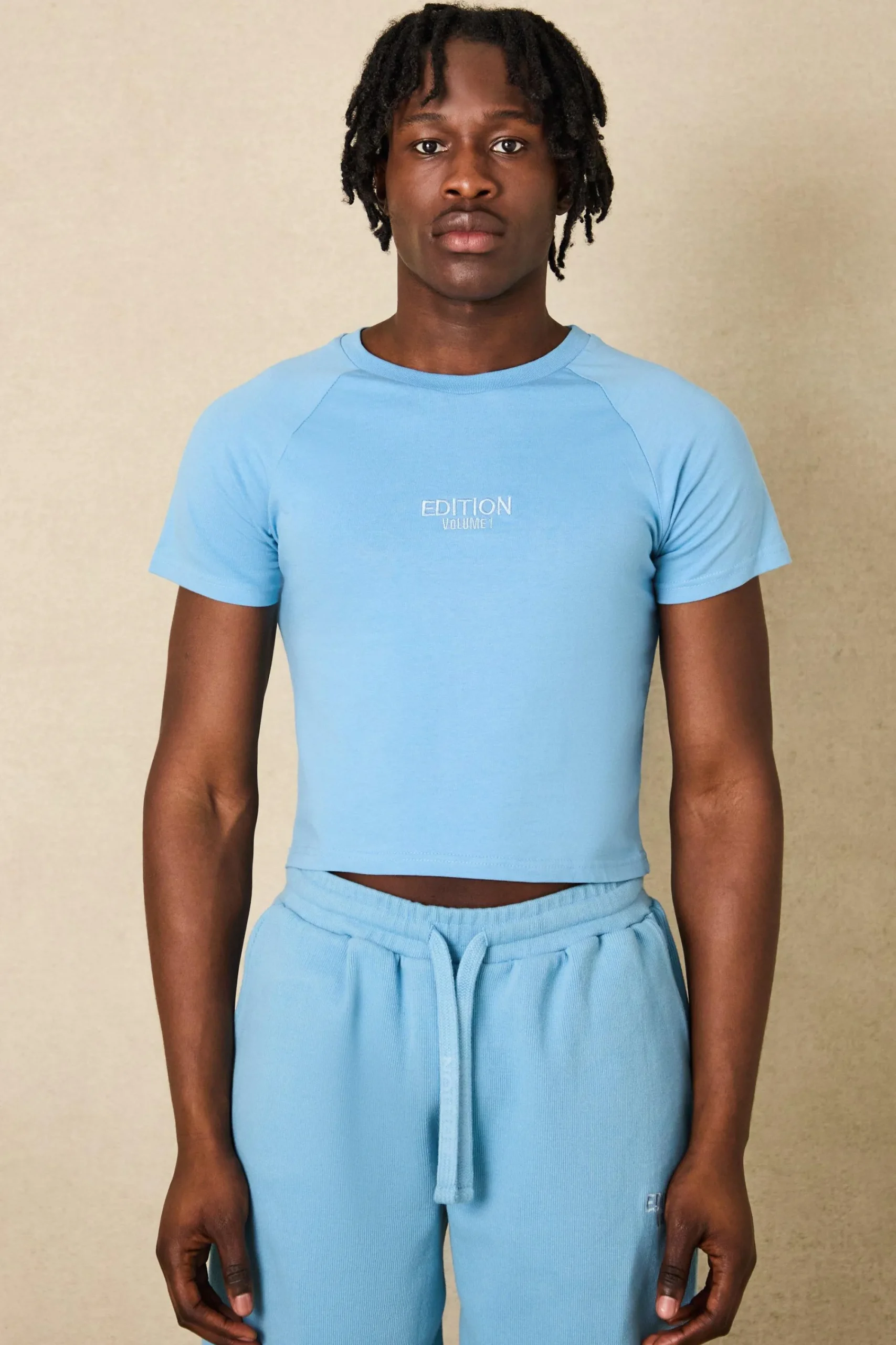 EDITION Shrunken Heavyweight Extended Neck T-shirt | UK^boohooMAN New