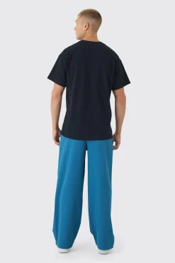 boohooMAN Elastic Waist Baggy Fit Contrast Drawcord Pleated Trouser | UK| Trousers