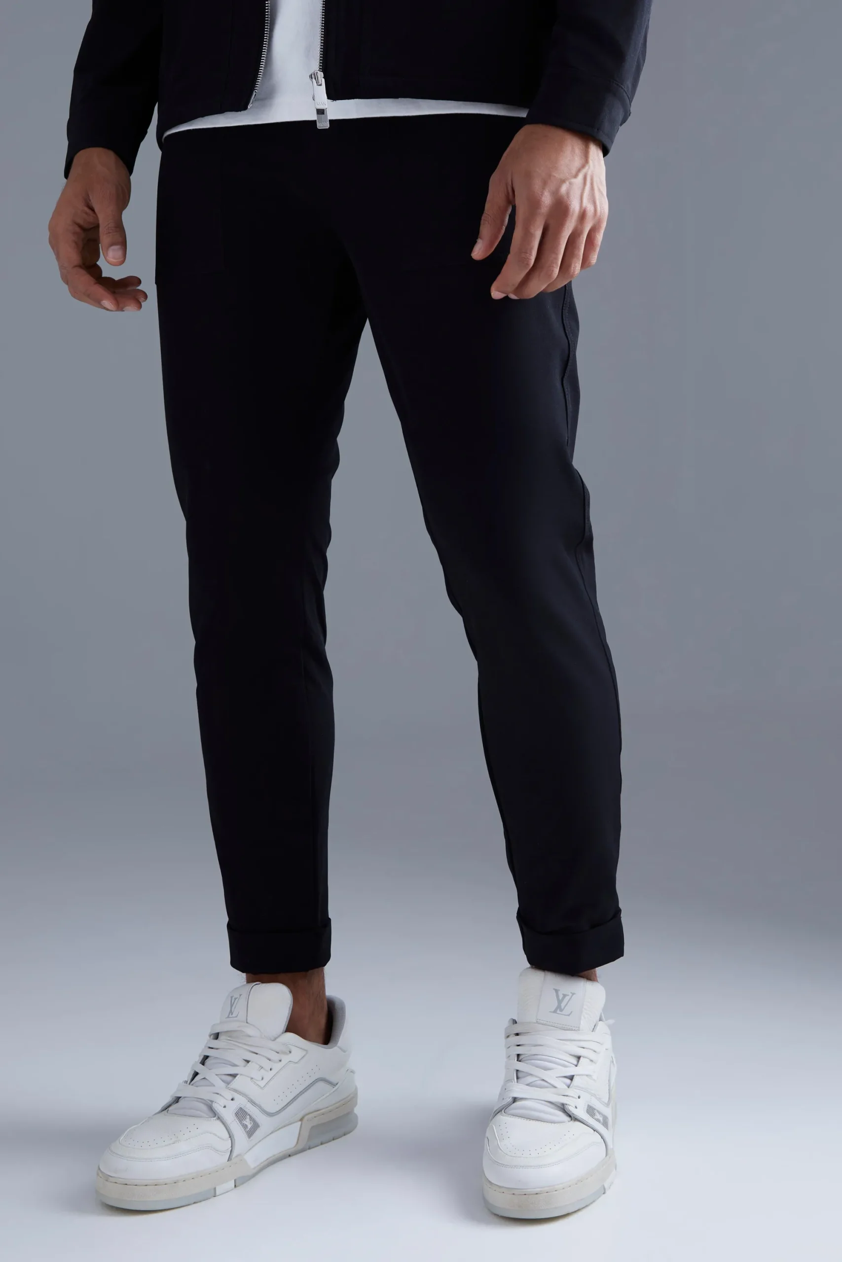 boohooMAN Elastic Waist Stretch Slim Trouser | UK| Trousers