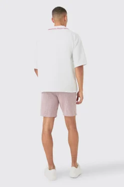 boohooMAN Elastic Waist Textured Comfort Short | UK| Sets & Co-Ords