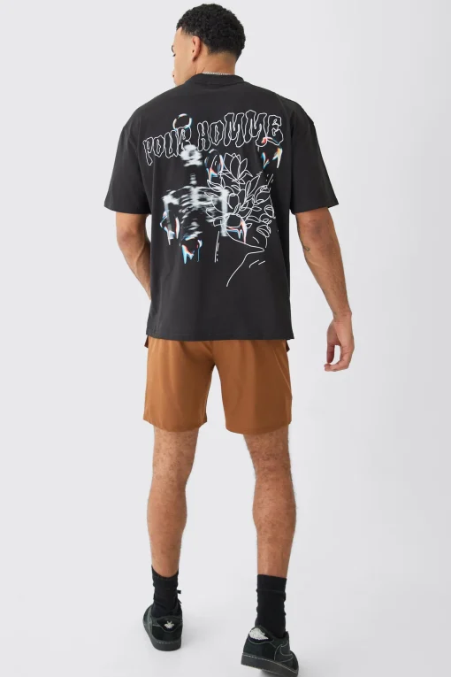 boohooMAN Elasticated Relaxed Technical Stretch Cargo With Zip | UK| Shorts