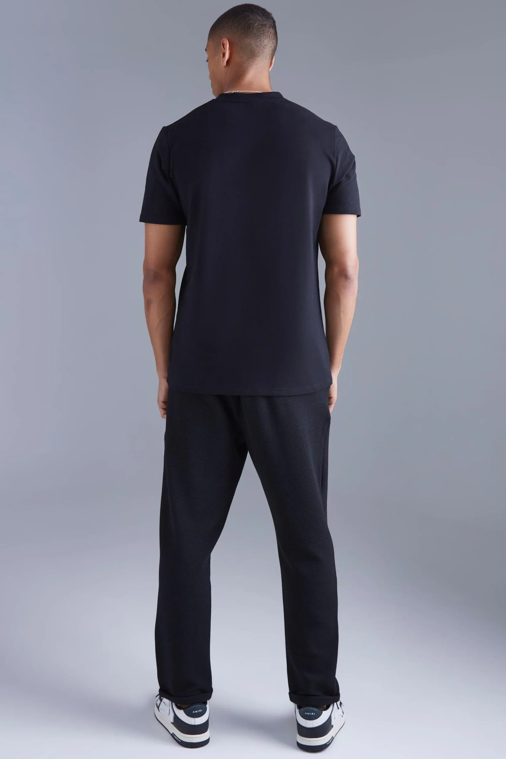 boohooMAN Elasticated Tapered Textured Smart Trousers | UK| Trousers