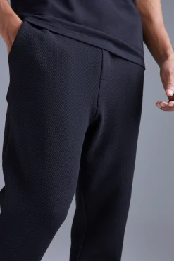 boohooMAN Elasticated Tapered Textured Smart Trousers | UK| Trousers