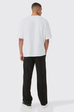 boohooMAN Elasticated Technical Stretch Relaxed Pintuck Trouser | UK| Trousers