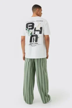 boohooMAN Elasticated Waist Baggy Boucle Trousers | UK| Trousers