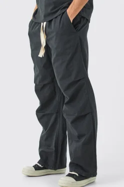 boohooMAN Elasticated Waist Contrast Drawcord Baggy Trouser | UK| Trousers