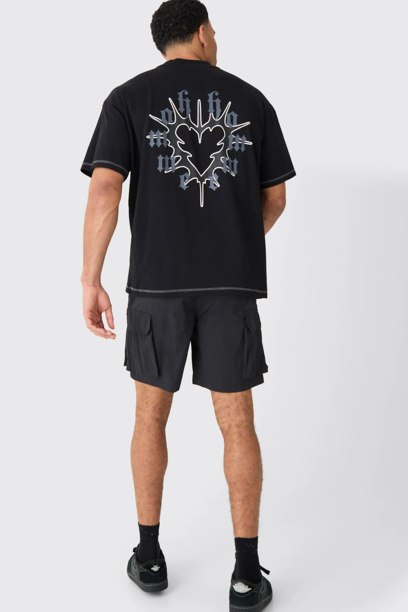 boohooMAN Elasticated Waist Crinkle Nylon Zip Cargo Short | UK| Shorts