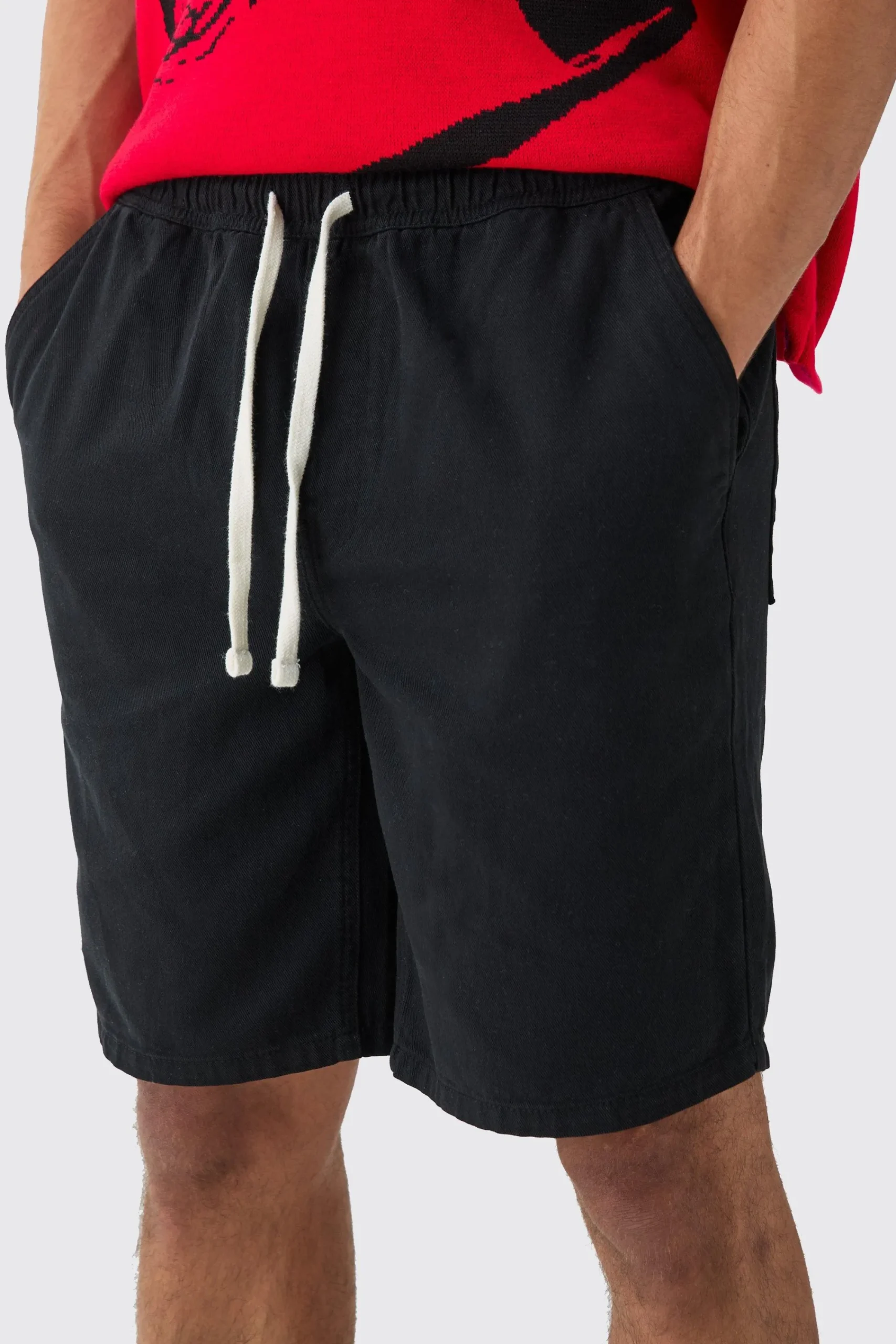 boohooMAN Elasticated Waist Drawcord Detail Relaxed Fit Shorts In | UK| Shorts