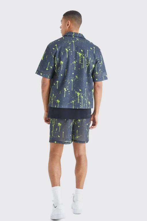 boohooMAN Elasticated Waist Mesh Scuba Graphic Shorts | UK| Shorts