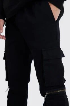 boohooMAN Elasticated Waist Multi Pocket Zip Cargo Trouser | UK| Trousers|Cargos