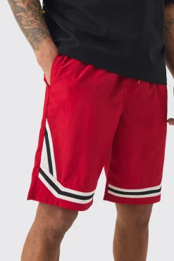 boohooMAN Elasticated Waist Piping Detail Shell Shorts In | UK| Shorts