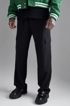 boohooMAN Elasticated Waist Relaxed Fit Cargo Trouser | UK| Trousers