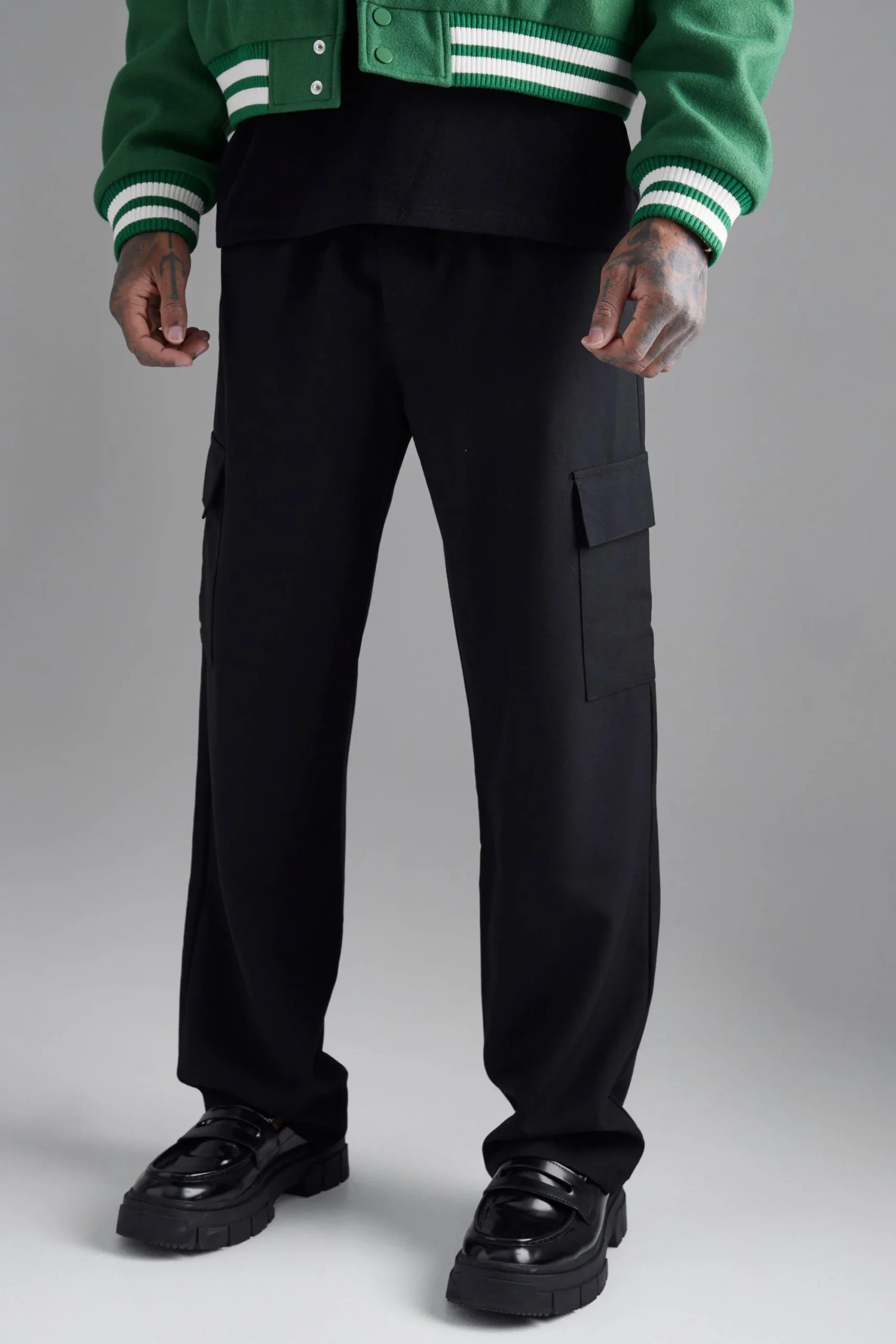 boohooMAN Elasticated Waist Relaxed Fit Cargo Trouser | UK| Trousers