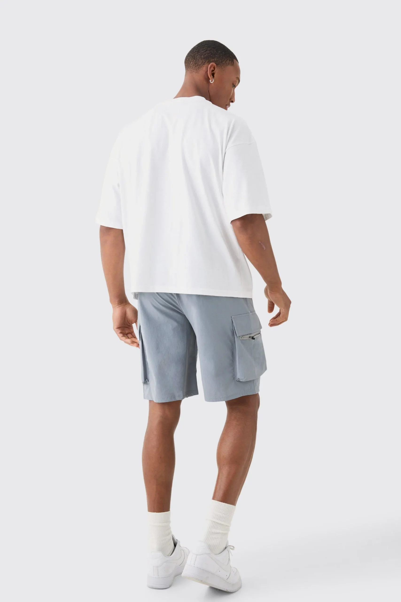 boohooMAN Elasticated Waist Relaxed Technical Stretch Cargo Short | UK| Shorts