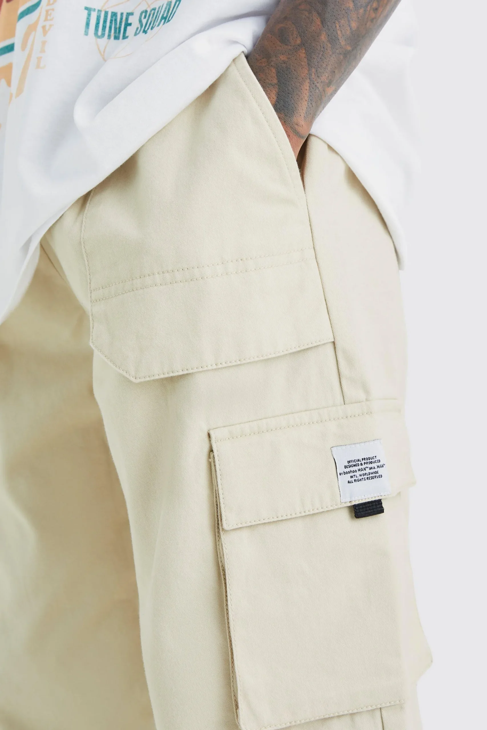 boohooMAN Elasticated Waist Relaxed Fit Buckle Cargo Jogger | UK| Trousers
