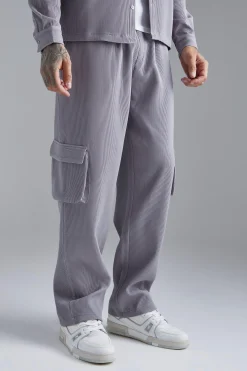 boohooMAN Elasticated Waist Relaxed Fit Cargo Pleated Trouser | UK| Trousers