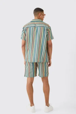 boohooMAN Elasticated Waist Relaxed Stripe Short | UK| Sets & Co-Ords